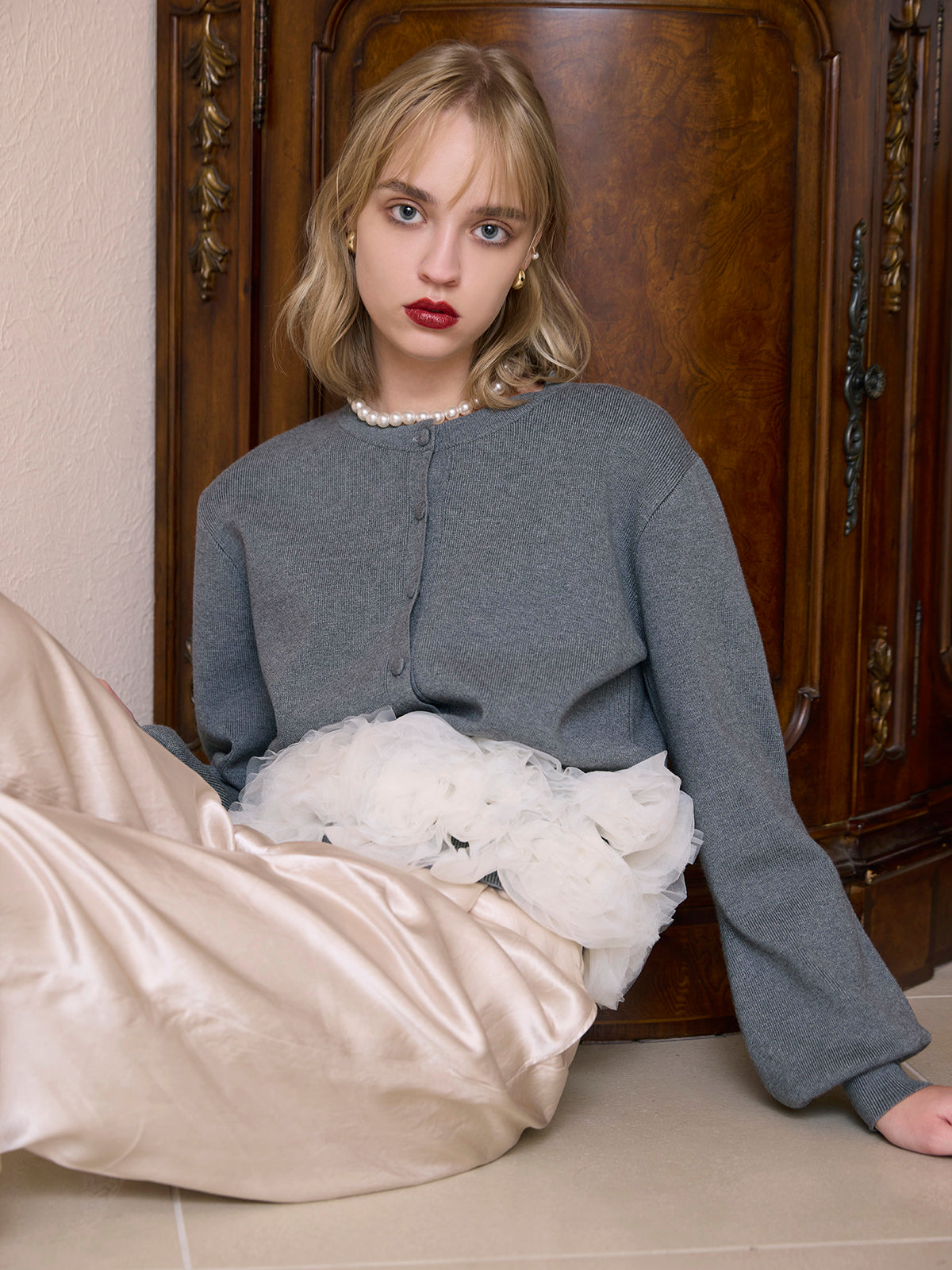 チュールぺプラムニット