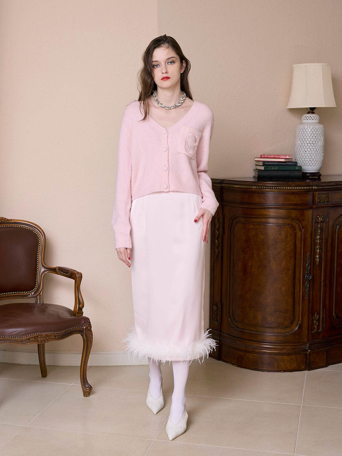 MODEL:173cm／COLOR:LIGHT PINK／SIZE:36