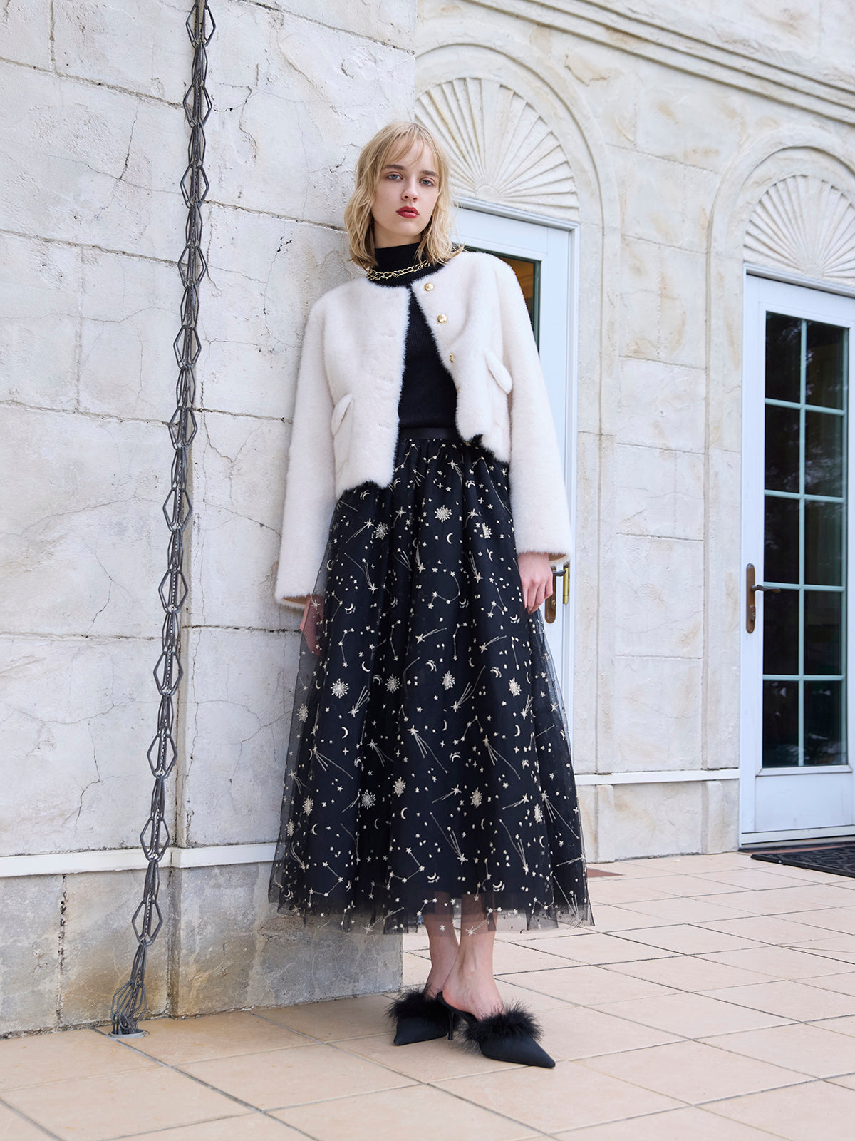 スターエンブロイダリースカート