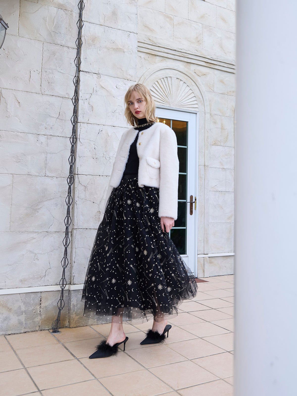 最終価格　DRAWER フラワーエンブロイダリー スカート　13万円 DRAWER フラワーエンブロイダリー イージースカート 13万円