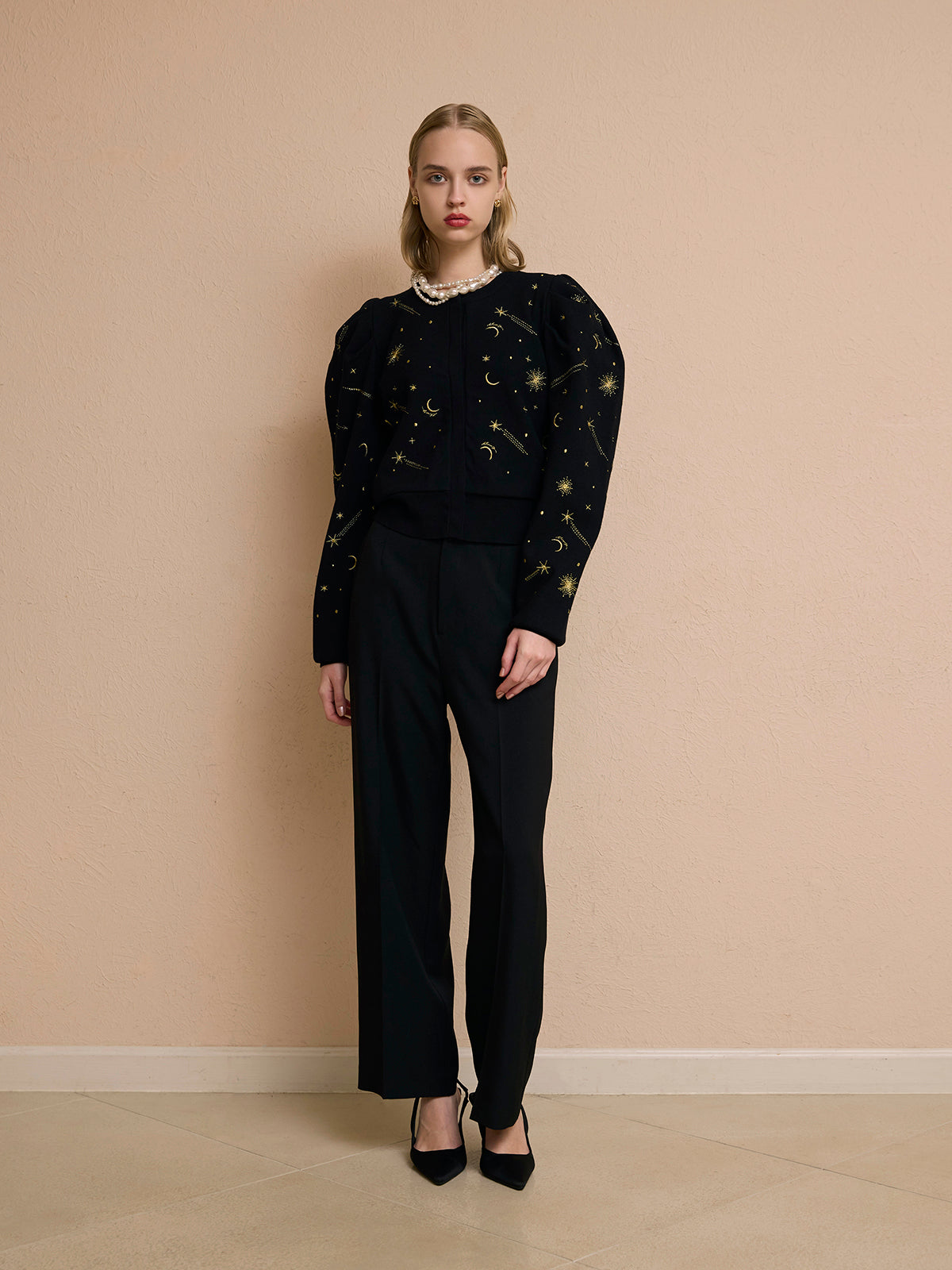 スターエンブロイダリーニット