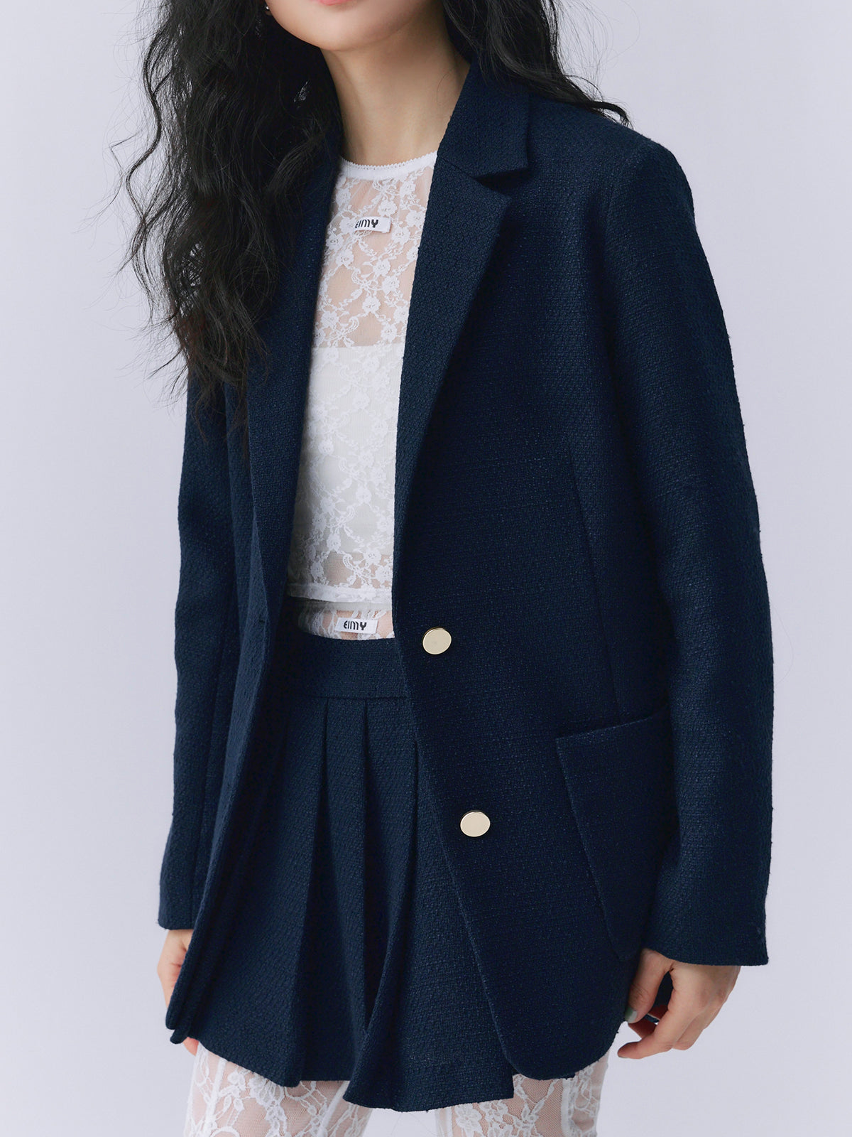 ツイードテーラードジャケット