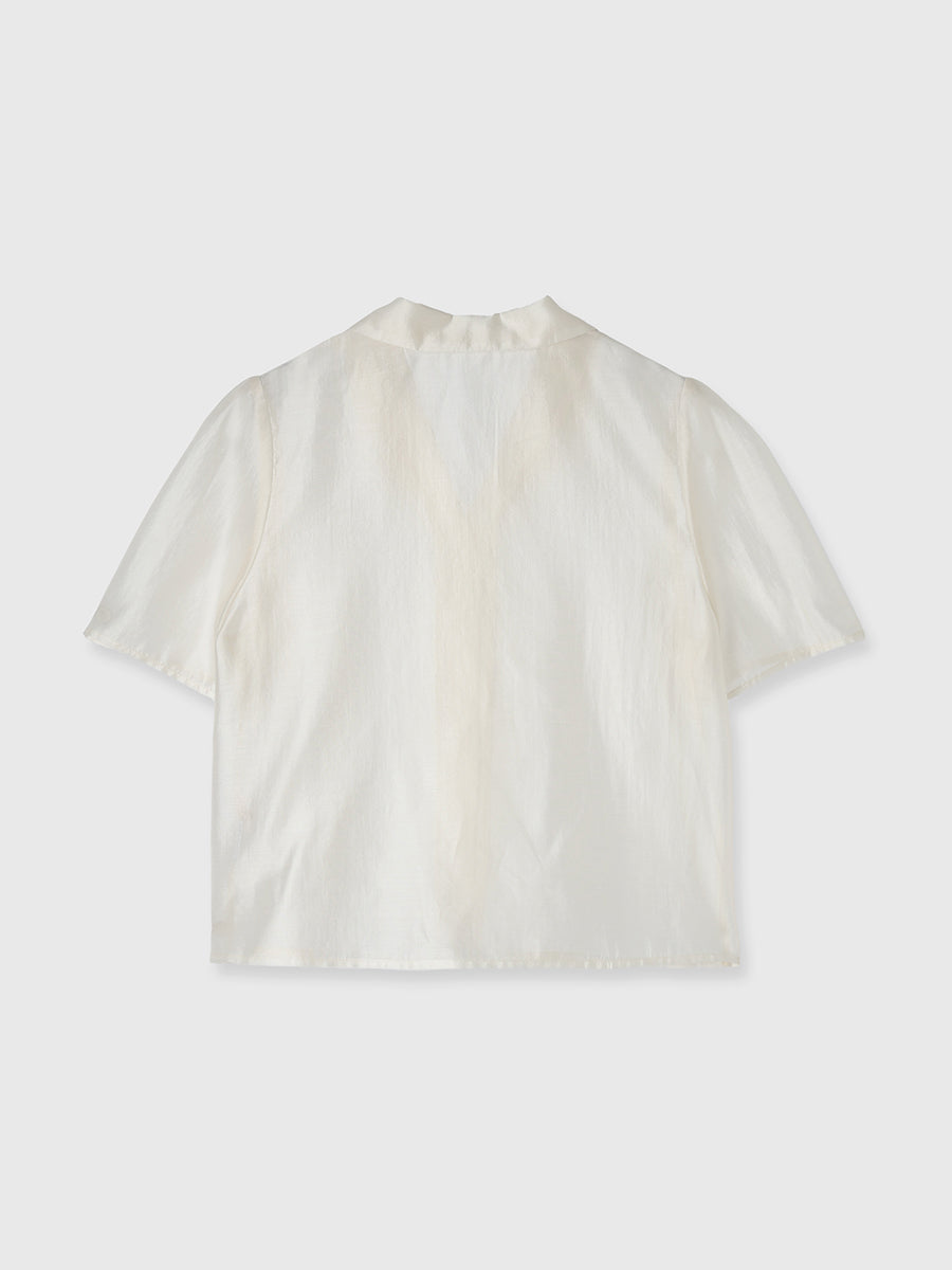 オープンカラーシアーシャツ