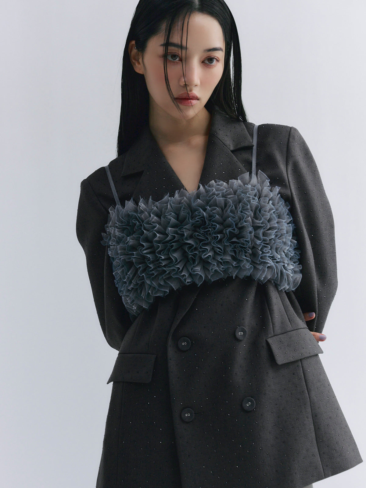 チュールフリルベアトップ