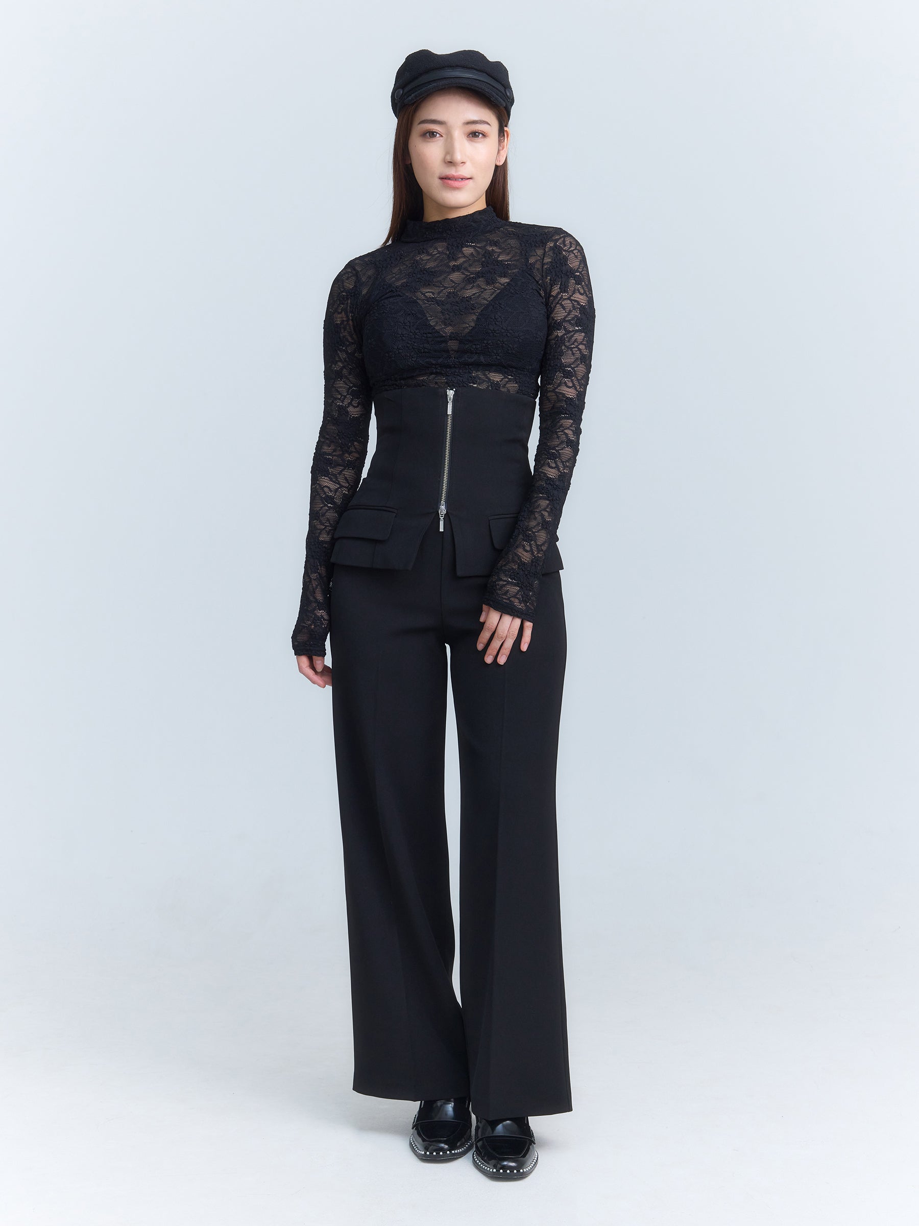 バックオープンプランジブラキャミソール