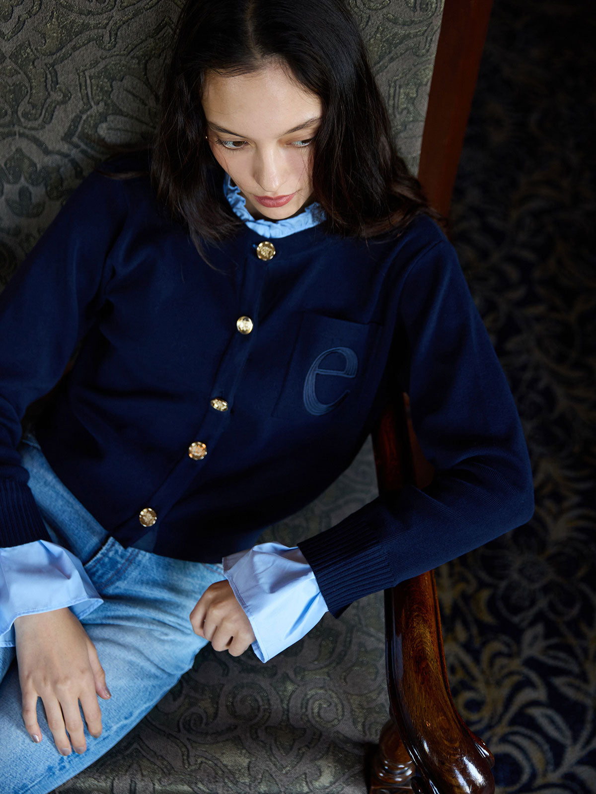 MODEL:172cm／COLOR:NAVY／SIZE:F