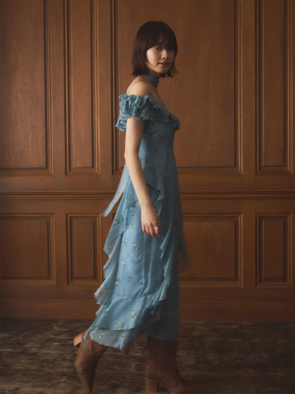 フラワーシフォンドレス