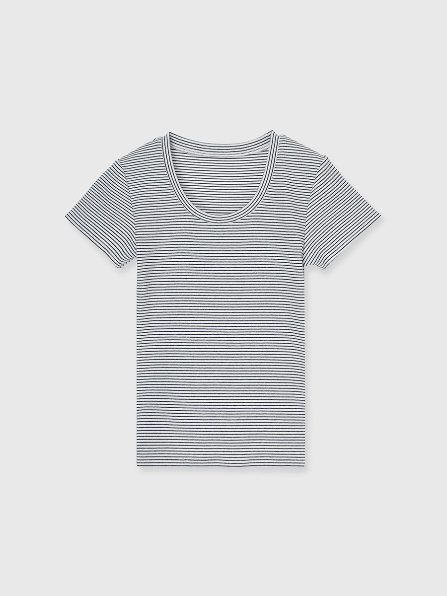 ボーダーリブＴシャツ