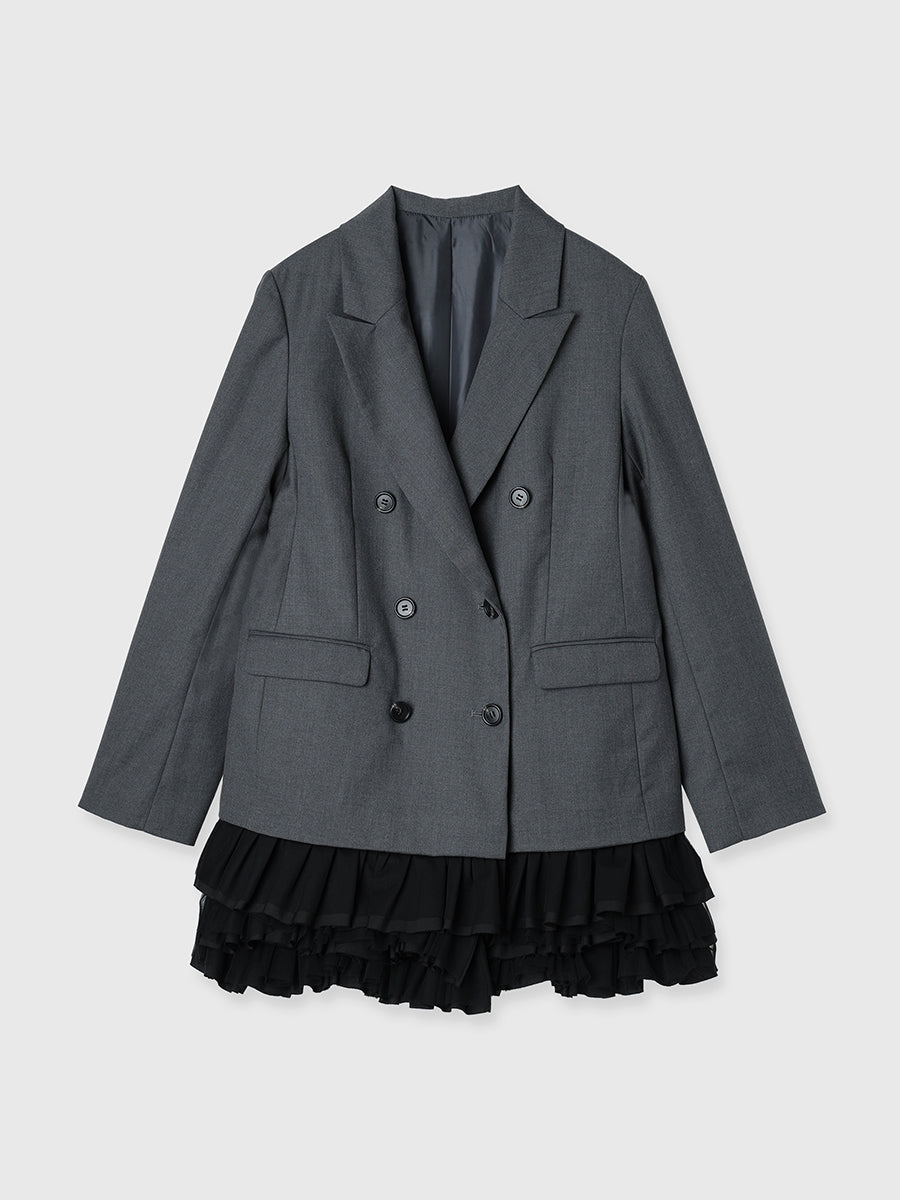 フリルトリムジャケットワンピース