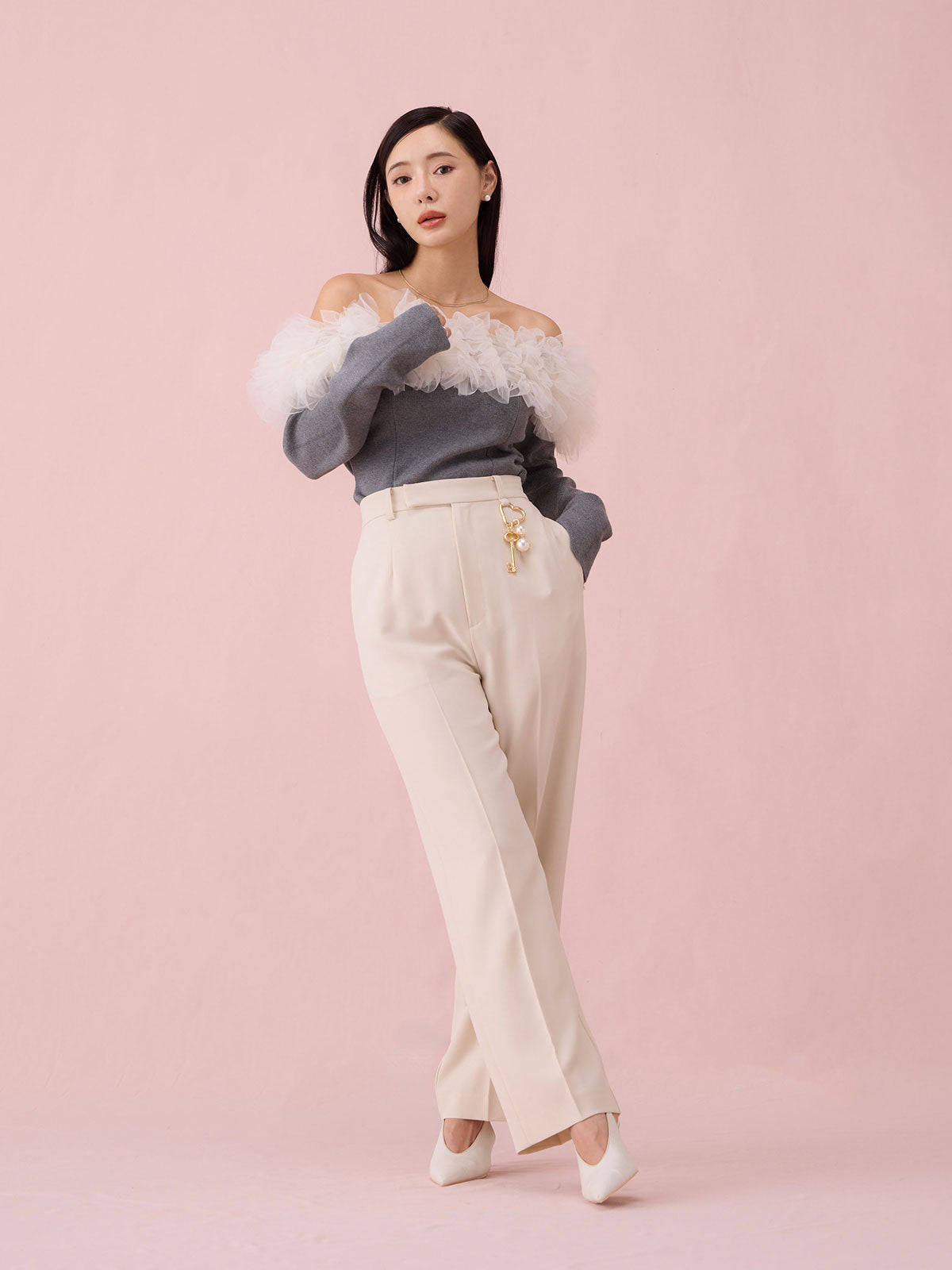 チャームSETセンタープレスパンツ