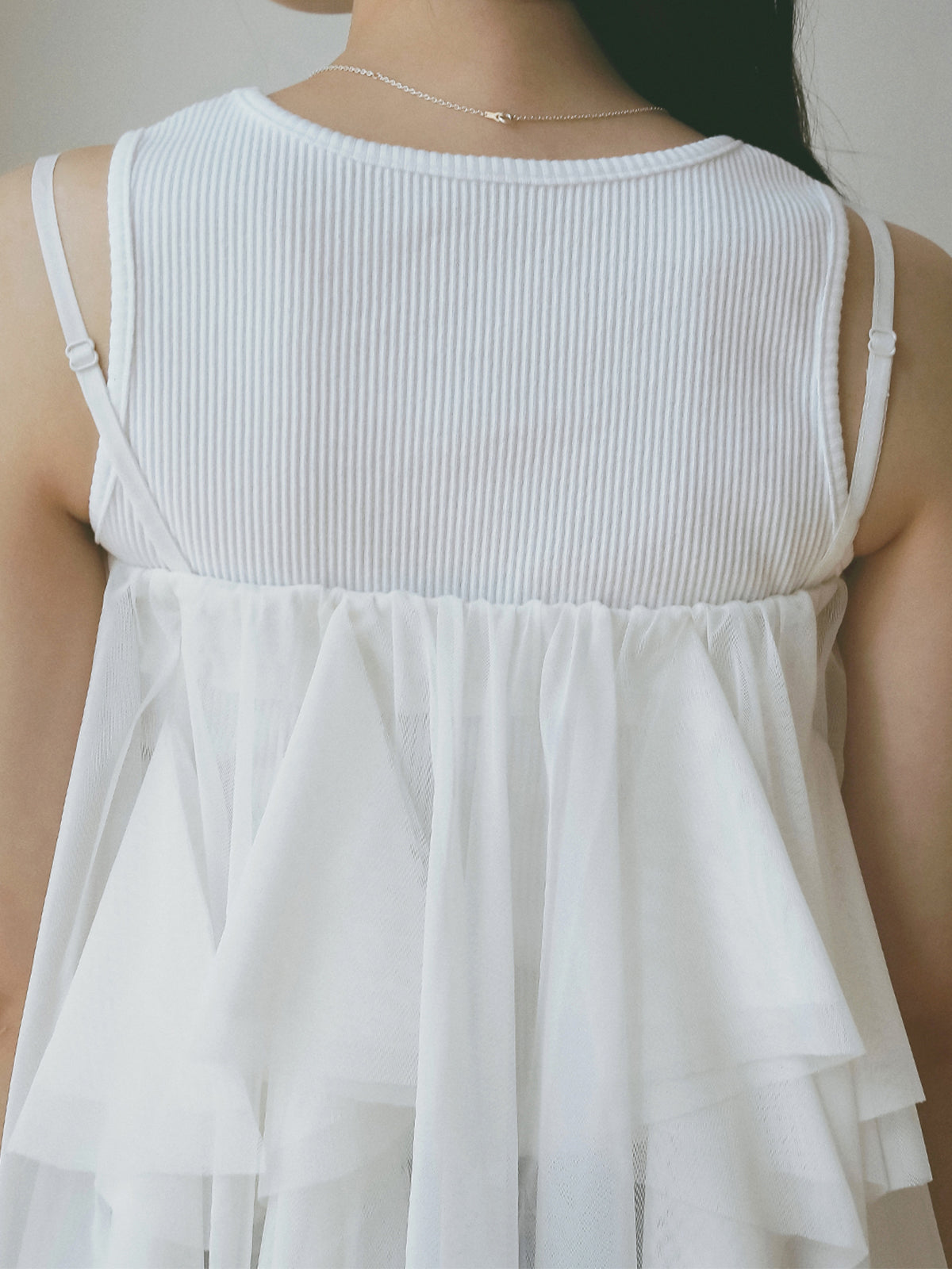 リブタンクセットボリュームチュールチュニック