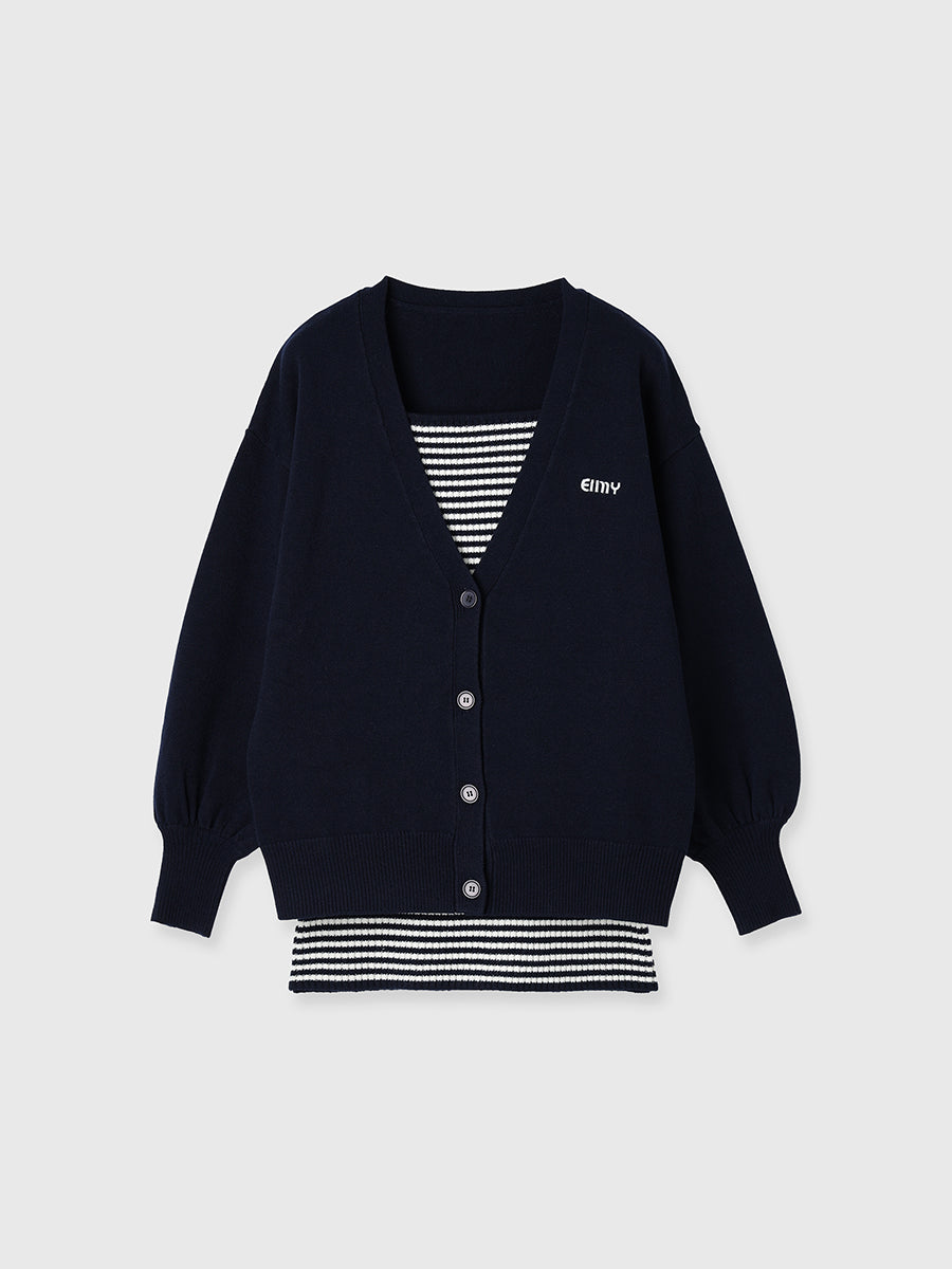 ロゴカーデワンピースニットセットアップ