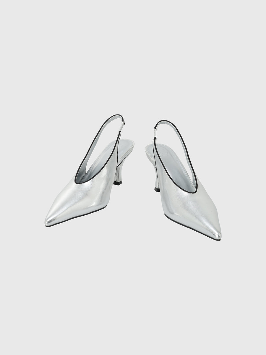 パイピングスリングバックパンプス