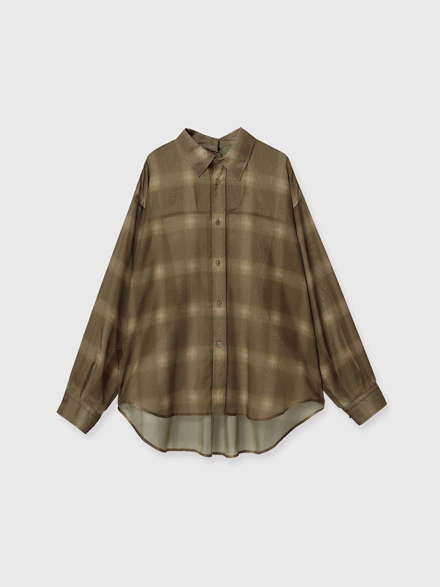 シアーチェック2WAYシャツ