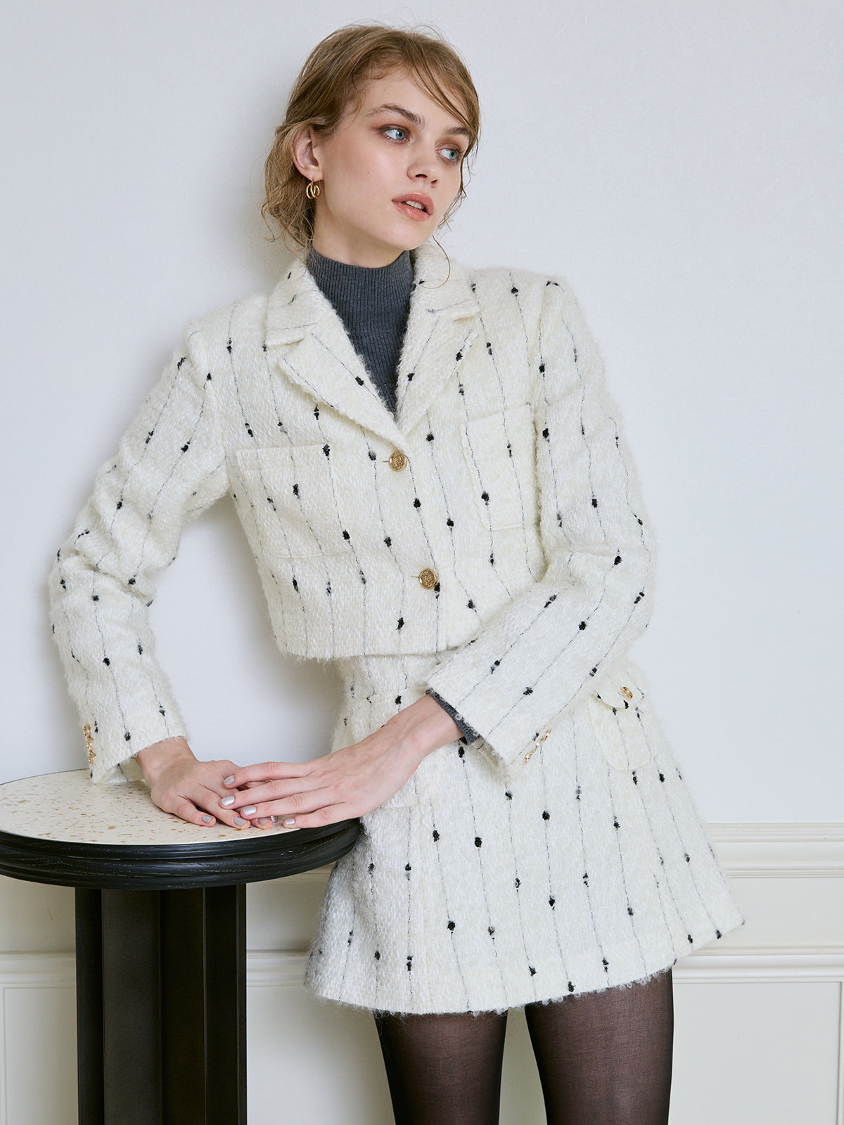 キャンディーツイードミニワンピース