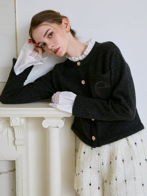 Logo Button Knit Set Dress