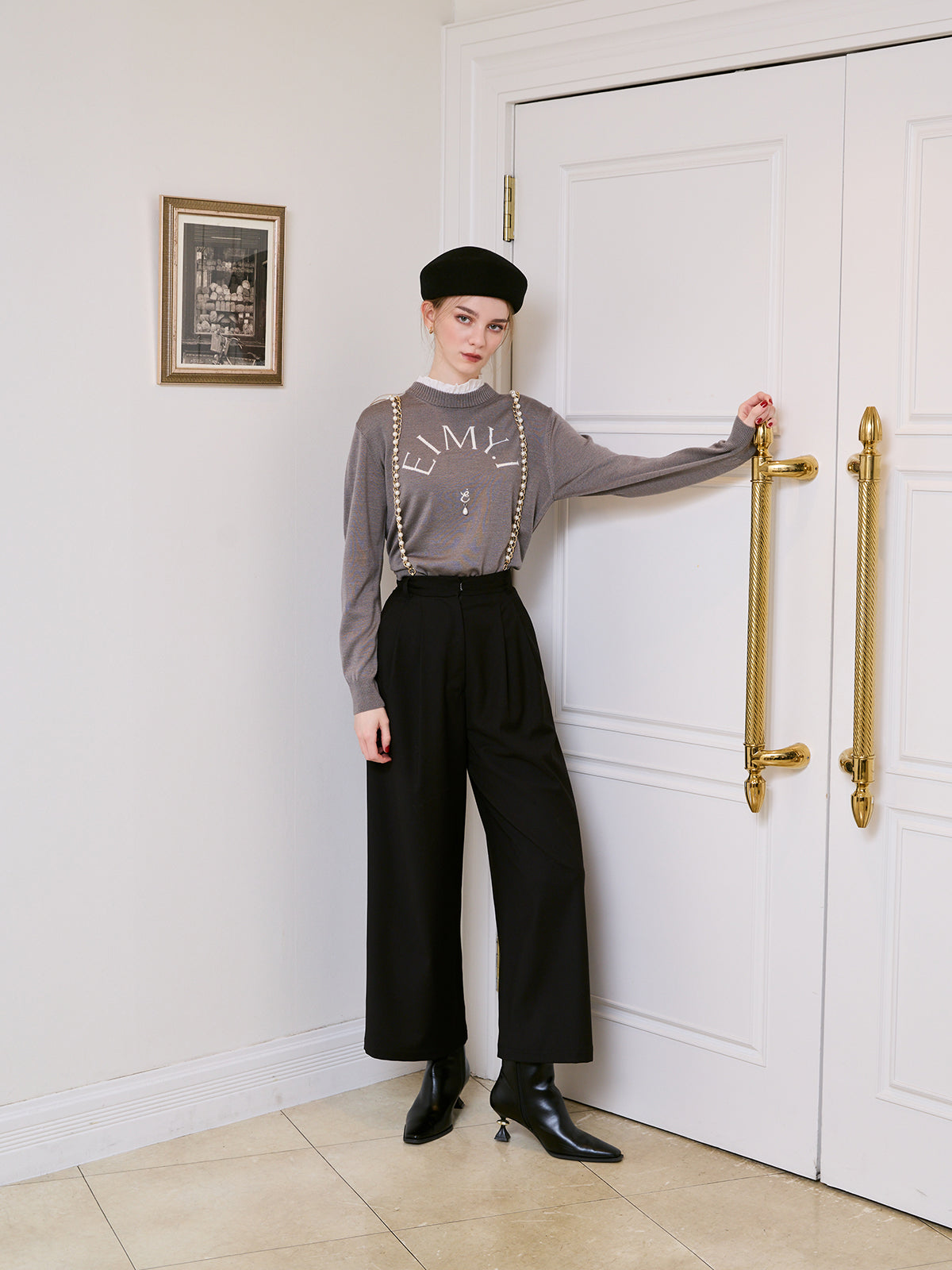 MODEL:175cm／COLOR:BLACK／SIZE:36