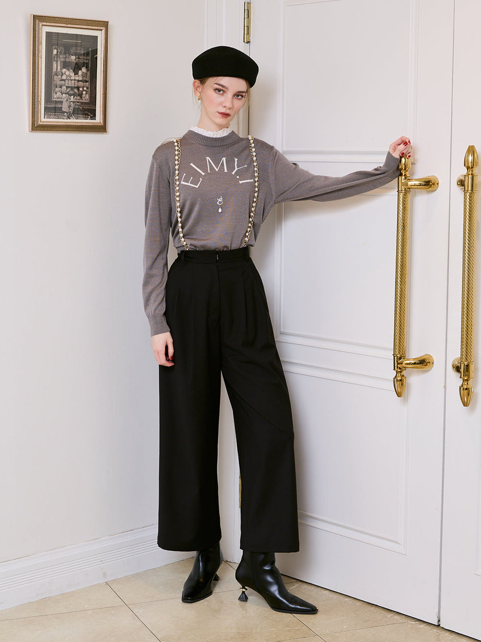 MODEL:175cm／COLOR:BLACK／SIZE:36