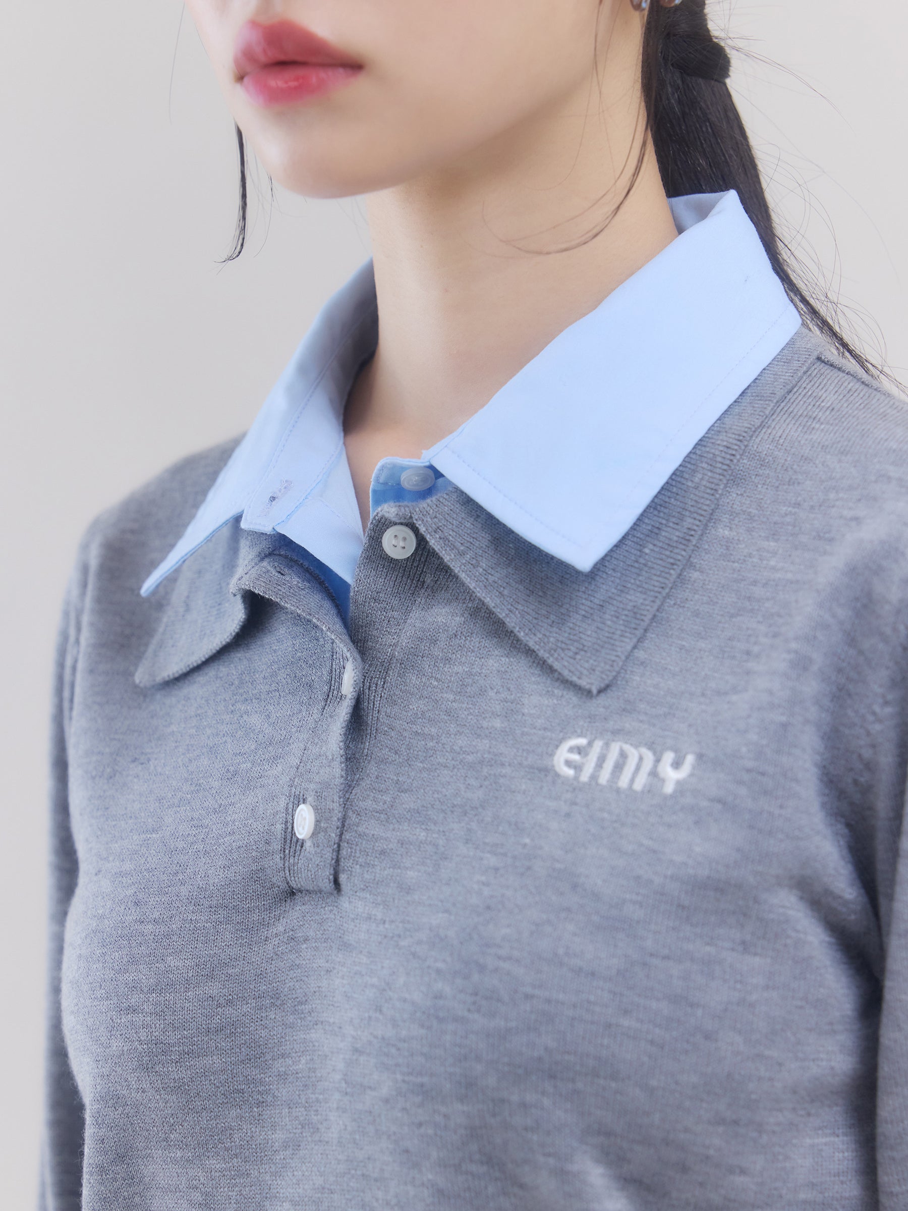 【New Color】ダブルカラーデザインニット