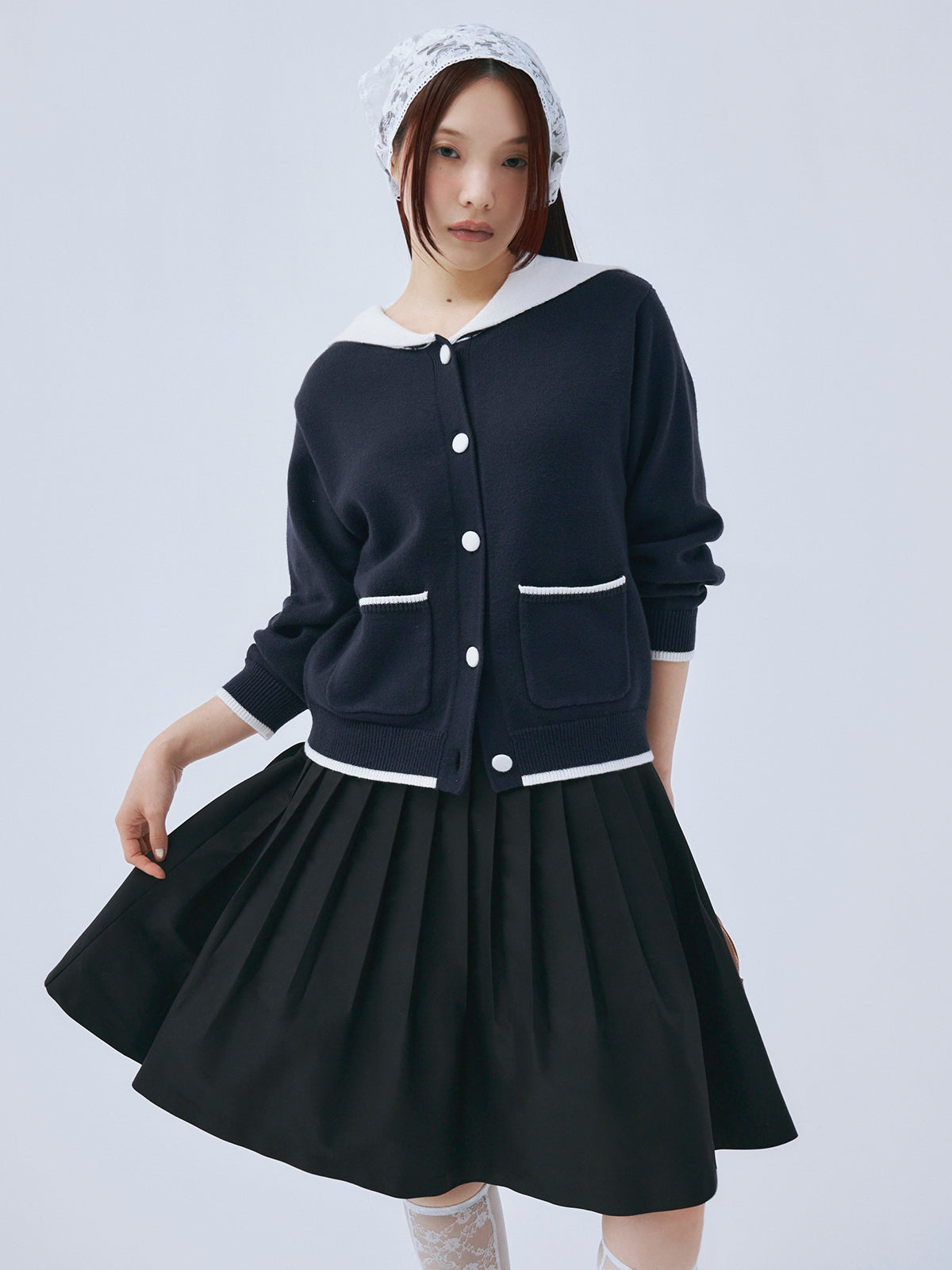 プリーツミディスカート