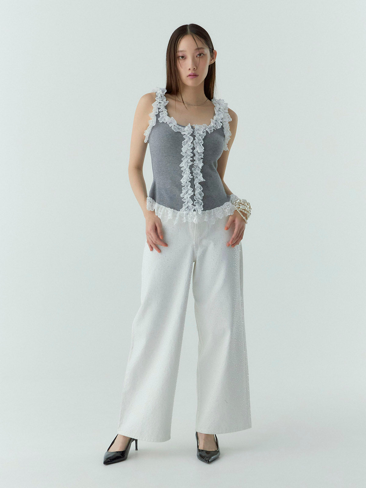 drop patternデニムパンツ