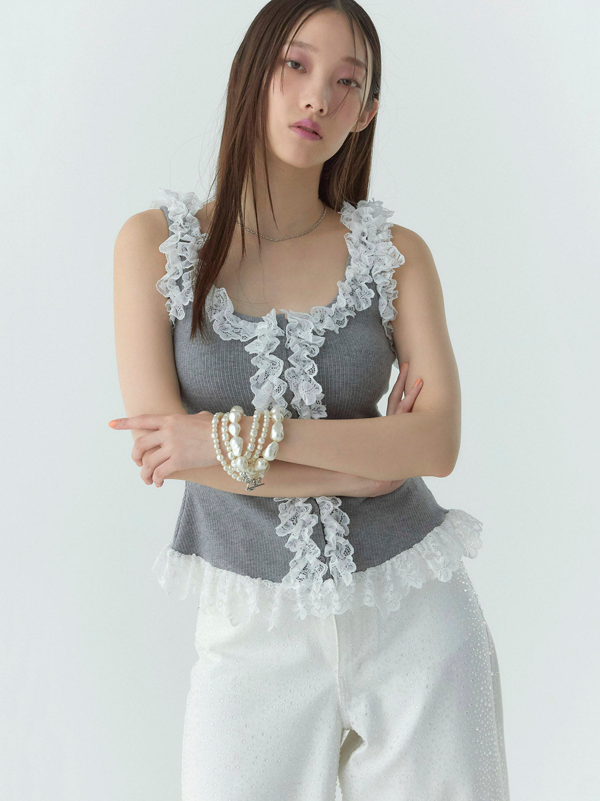 drop patternデニムパンツ