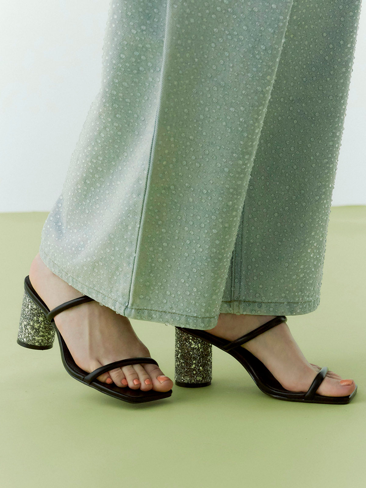 drop patternデニムパンツ