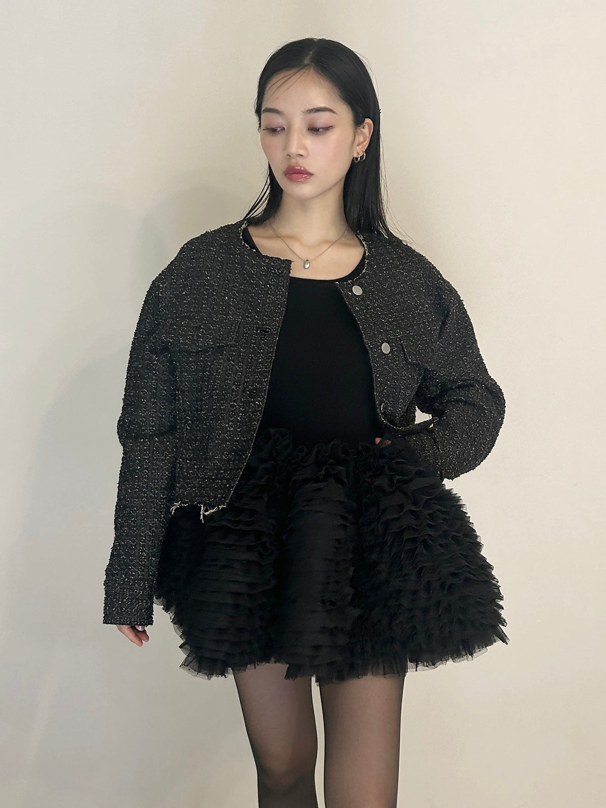 ツイードライクデニムジャケット