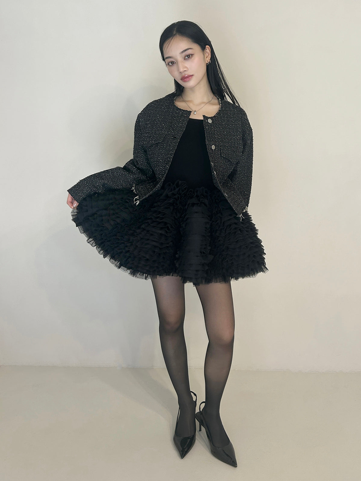 ツイードライクデニムジャケット