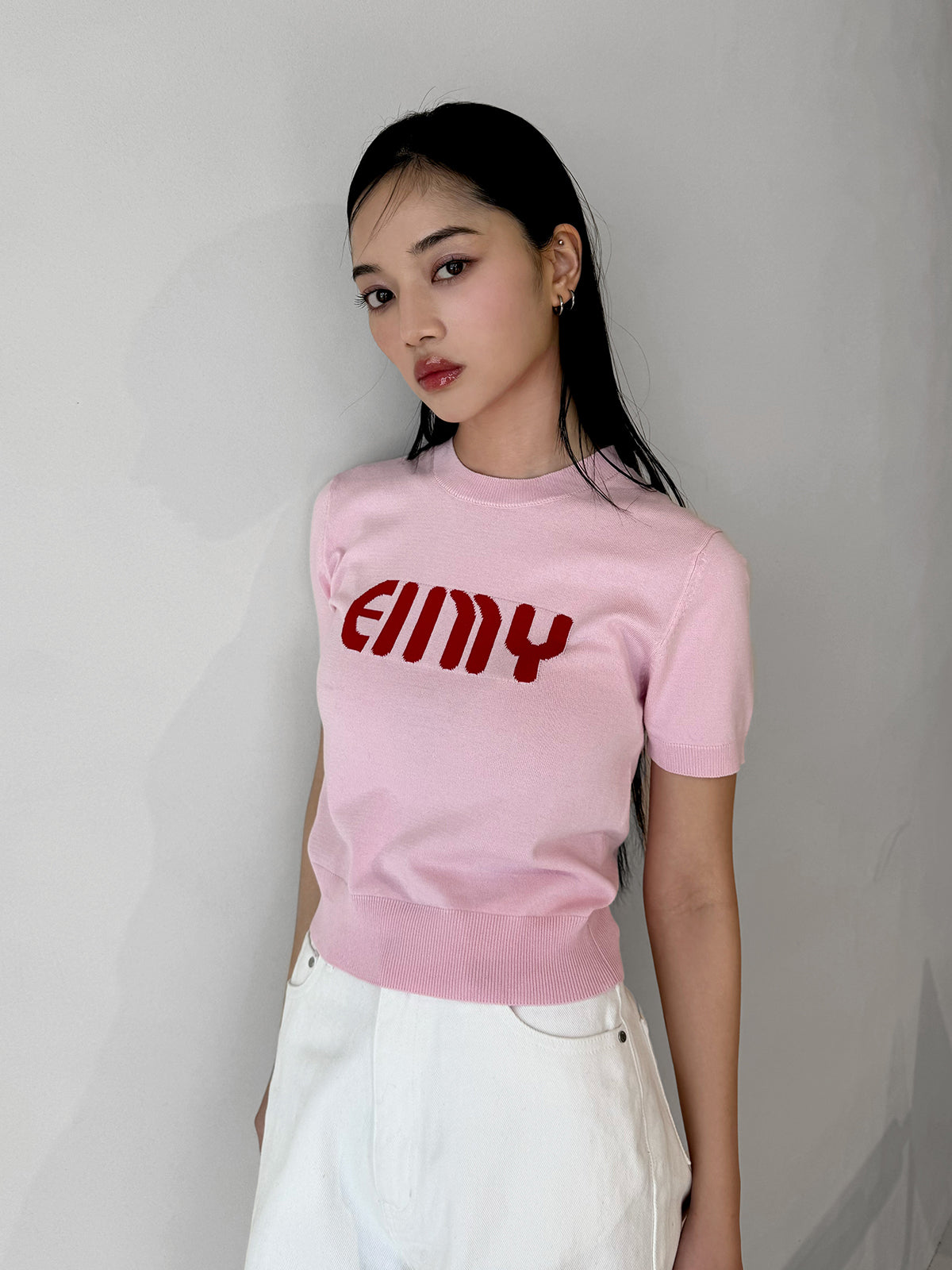 EIMYロゴハーフスリーブニット