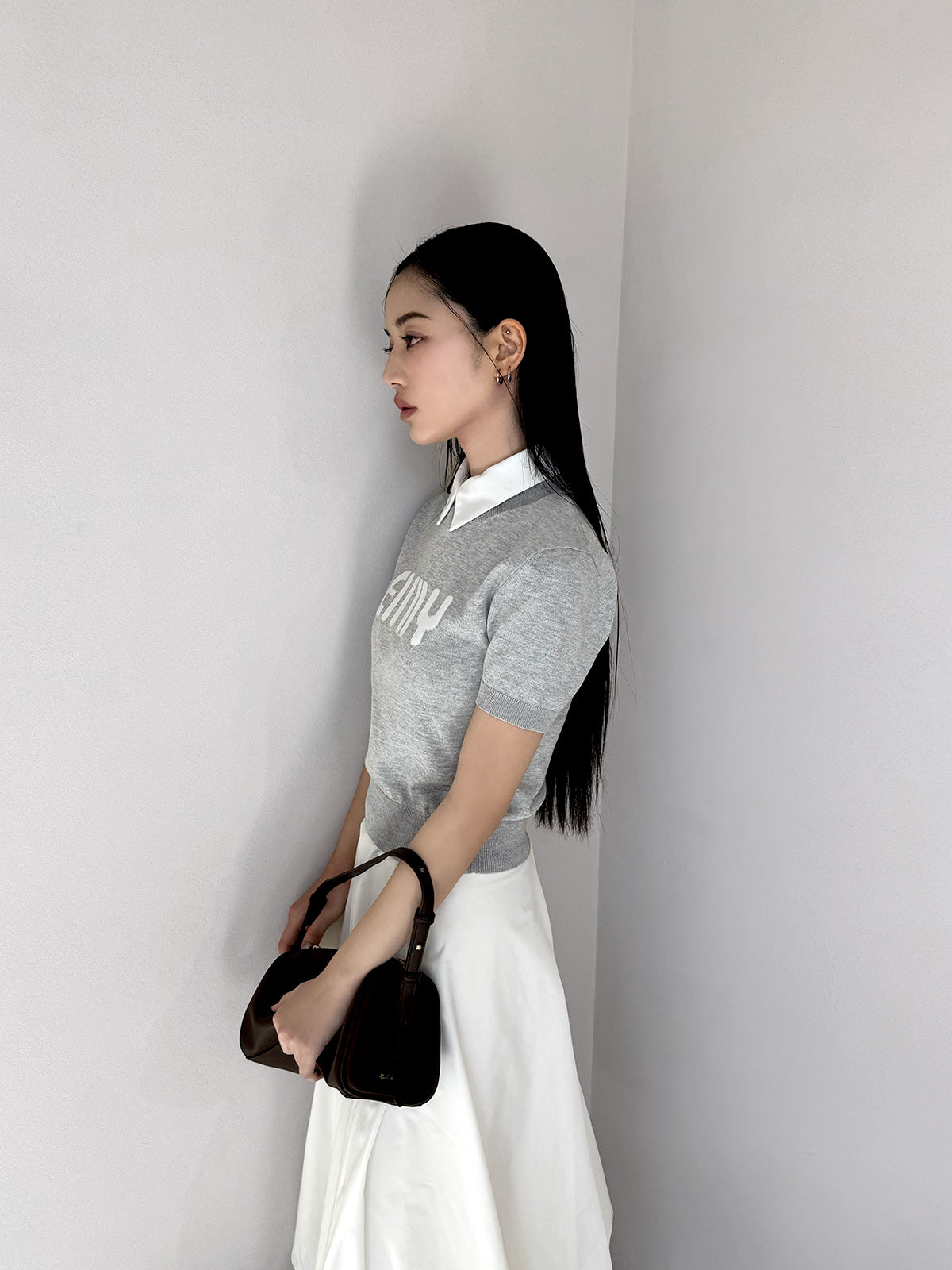 EIMYロゴハーフスリーブニット