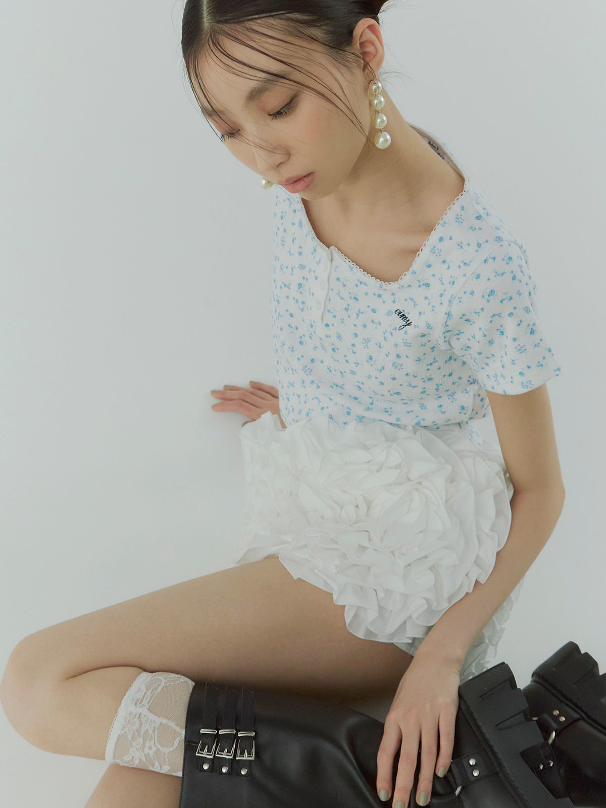 miller×eimy ハーフスリーブコンパクトTシャツ