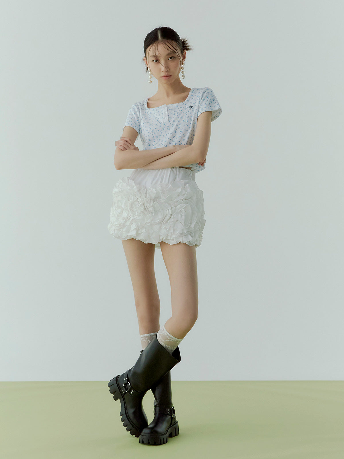 miller×eimy ハーフスリーブコンパクトTシャツ