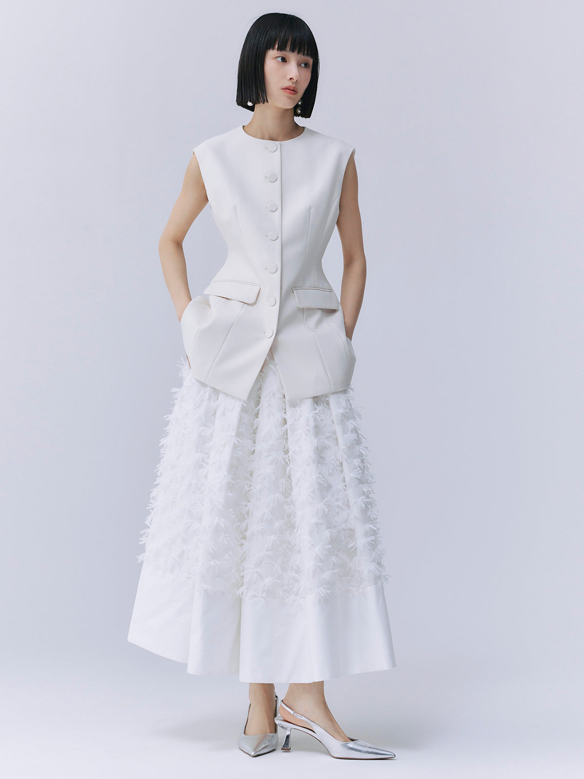 リボンクロスフレアスカート