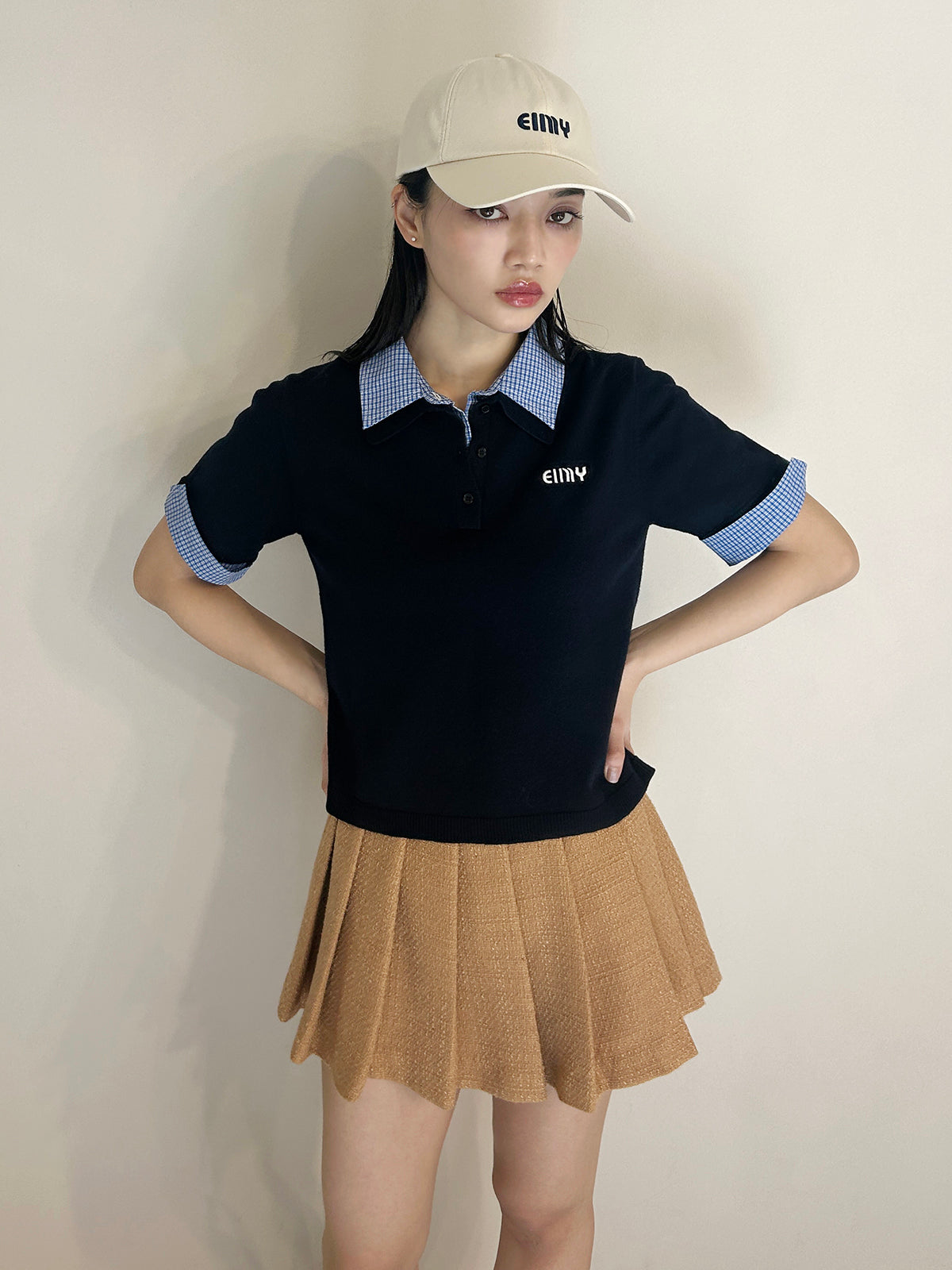 ツイードプリーツミニスカート