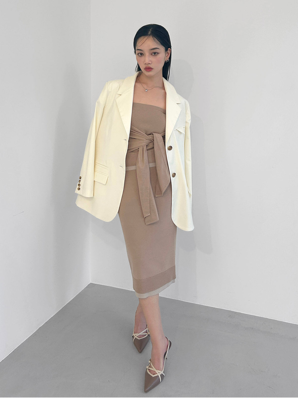 フロントデティールニットセットアップ