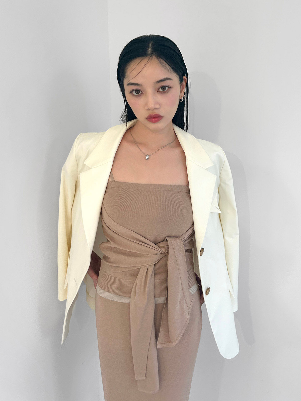 フロントデティールニットセットアップ