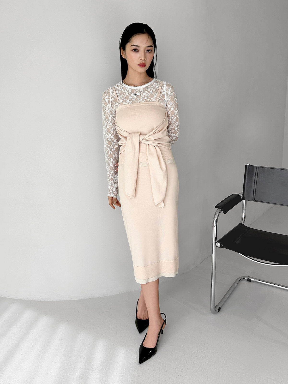 フロントデティールニットセットアップ