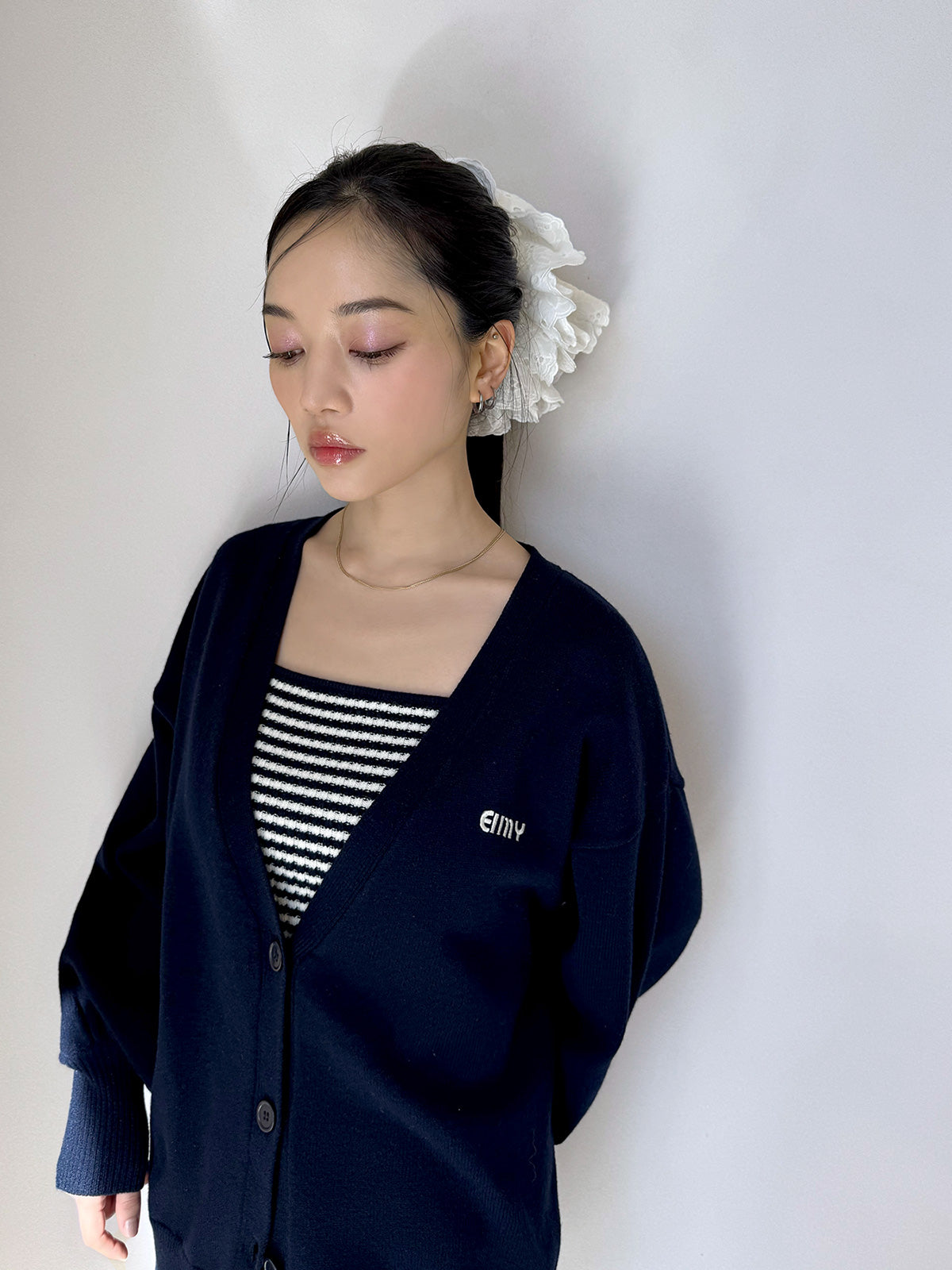 ロゴカーデワンピースニットセットアップ