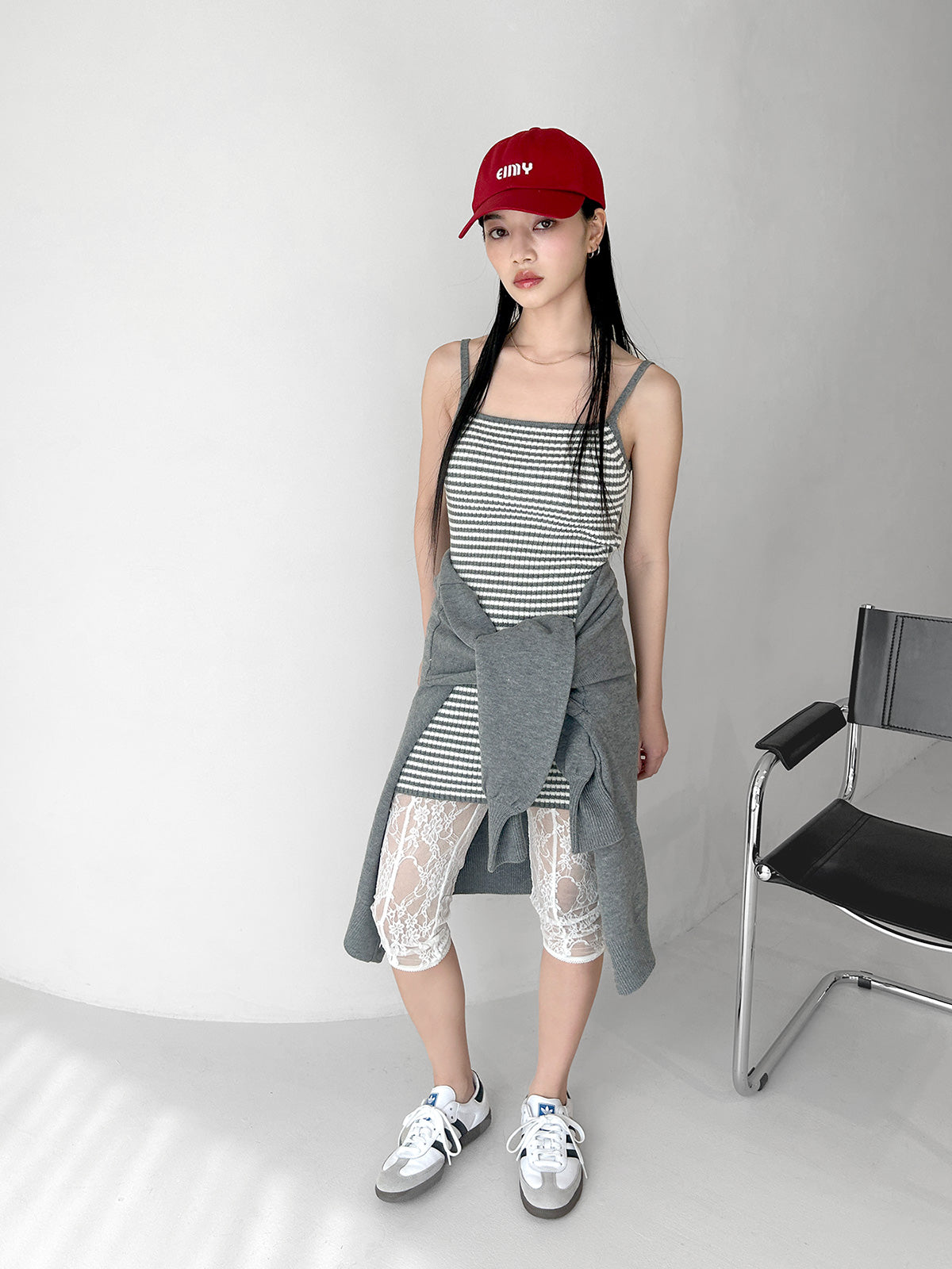 ロゴカーデワンピースニットセットアップ