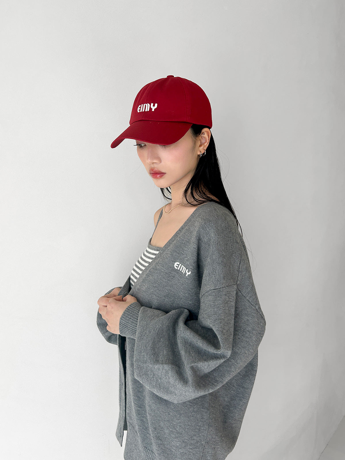 ロゴカーデワンピースニットセットアップ