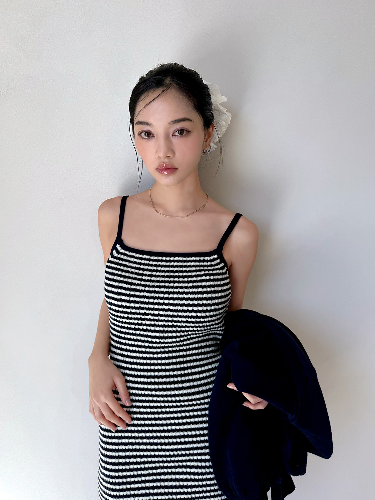 ロゴカーデワンピースニットセットアップ