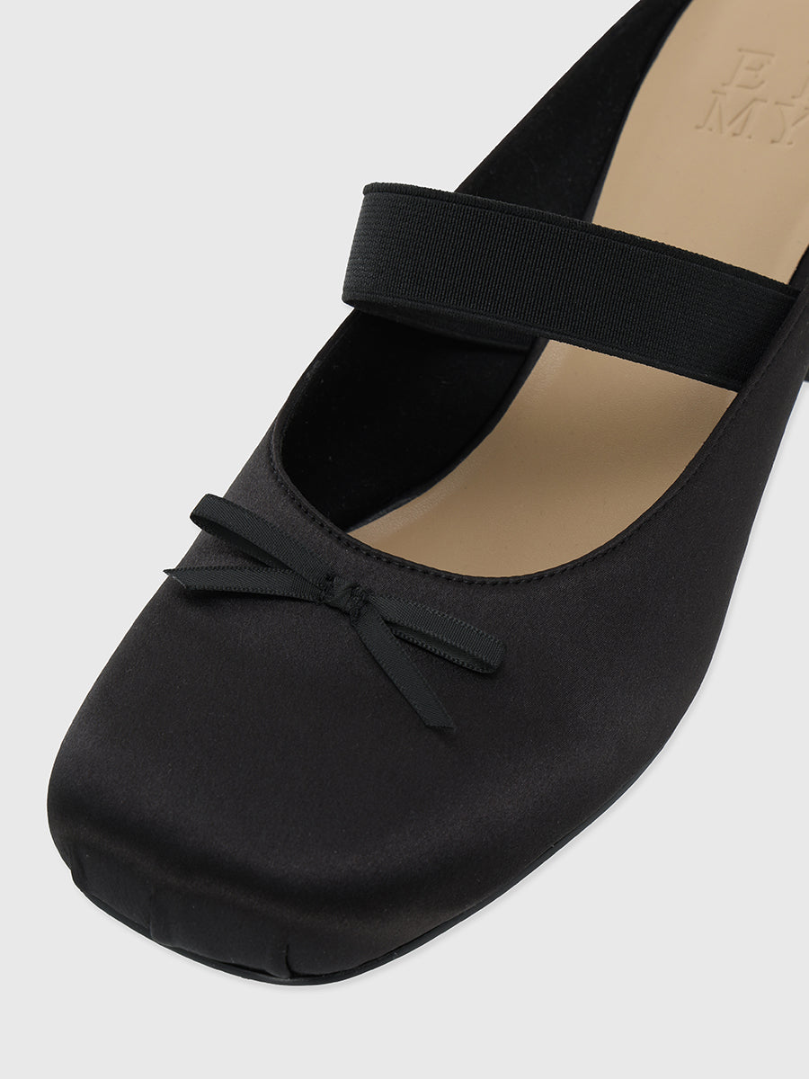 サテンリボンミュール