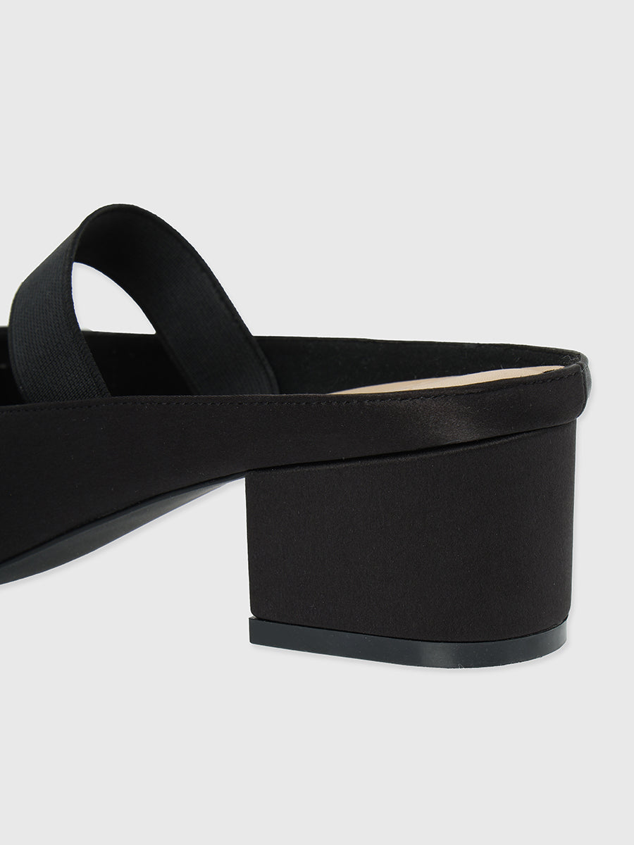 サテンリボンミュール