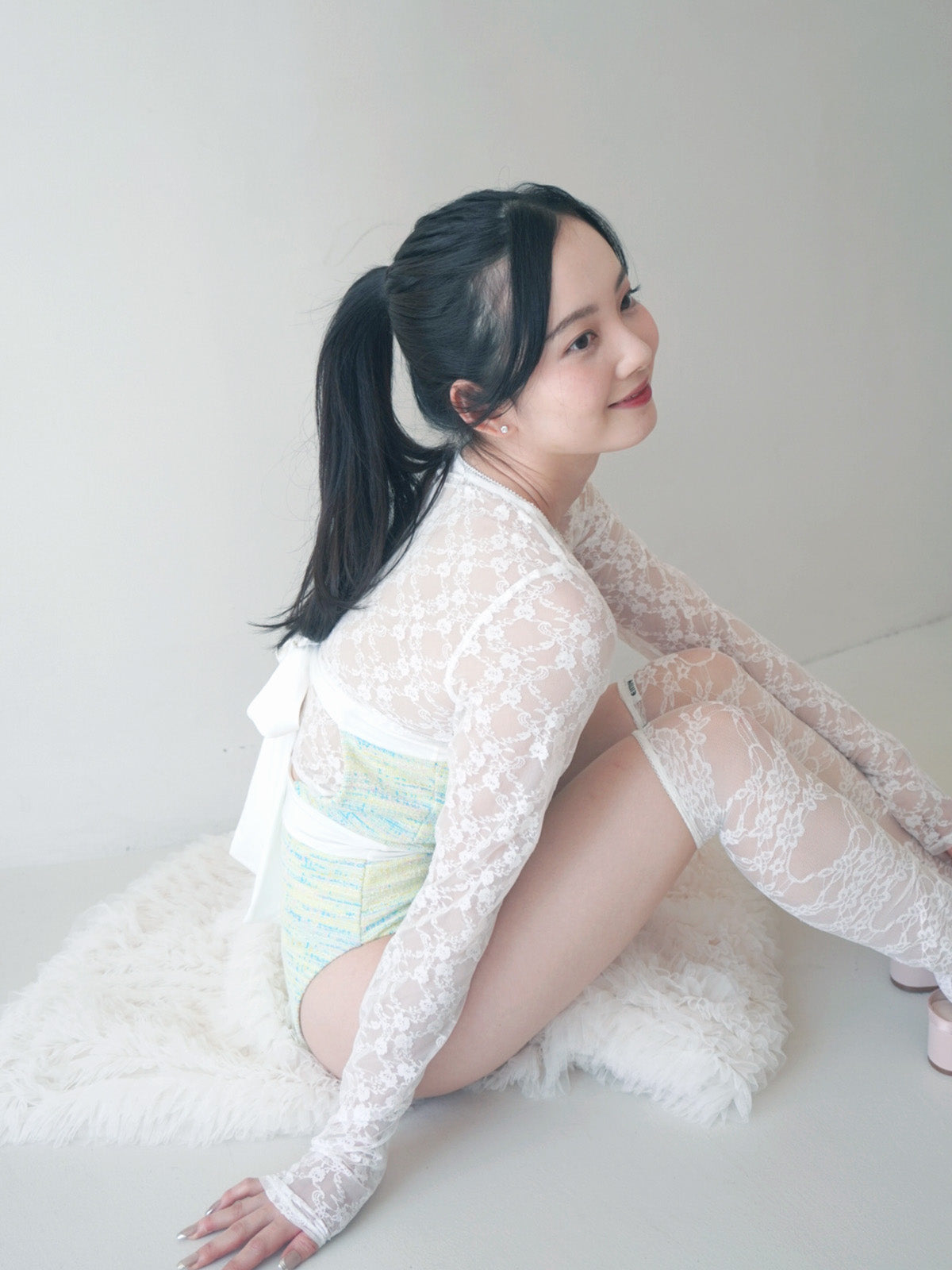 バックリボンツイードワンピース