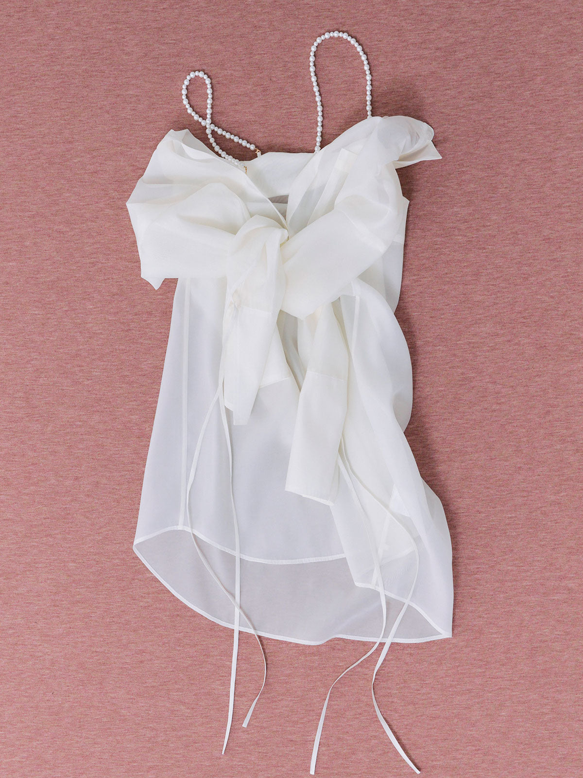 パールストラップオーガーンジーシャツ