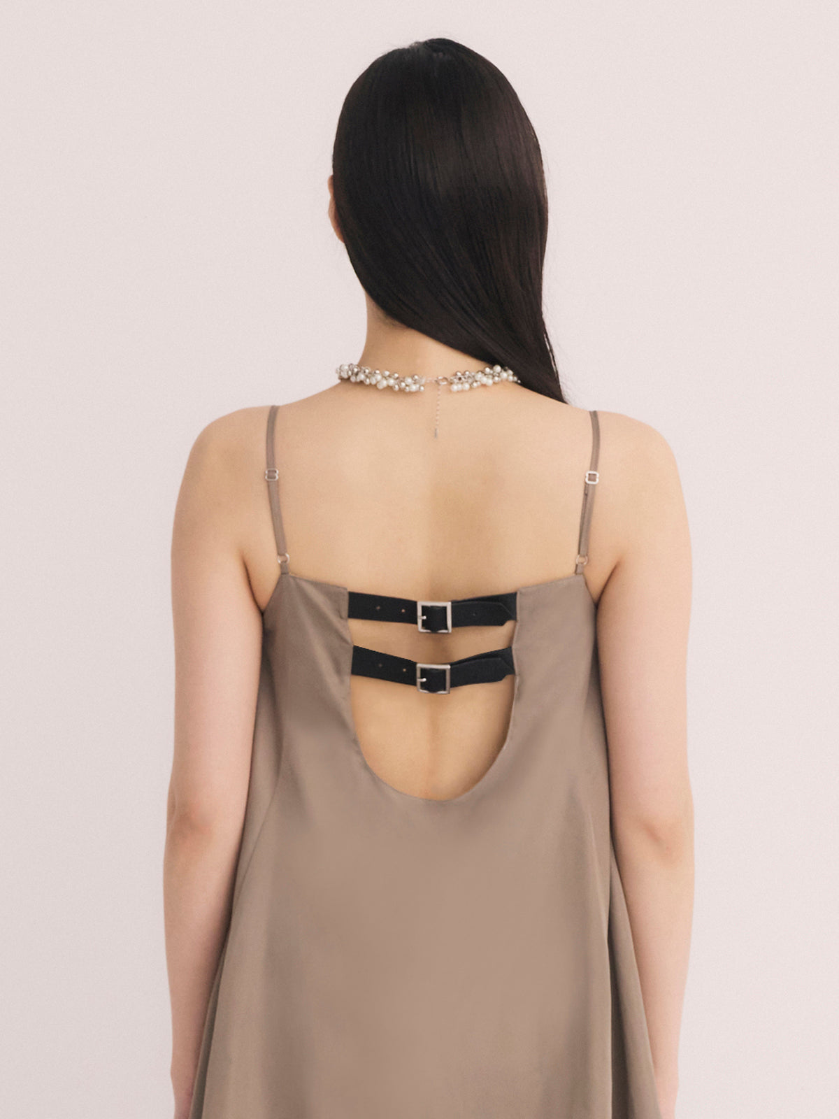 バックベルトバルーンロングワンピース
