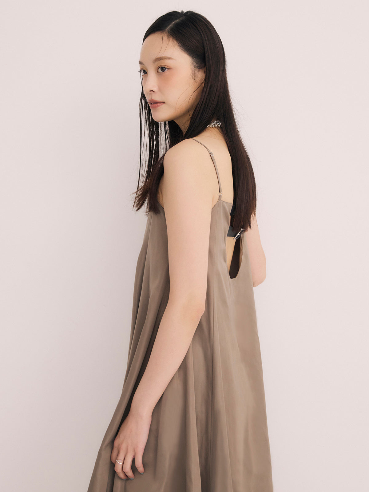 バックベルトバルーンロングワンピース