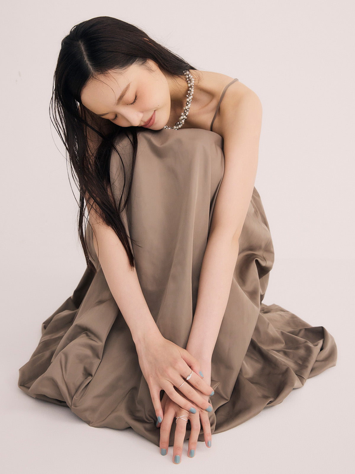 バックベルトバルーンロングワンピース