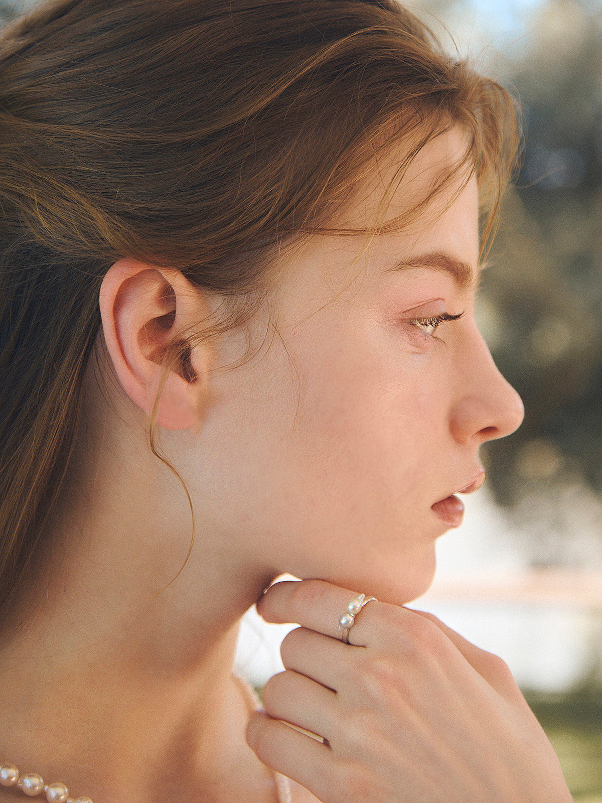 【AYUS】Akoya natural baropue pearl 2P ring  5.0mm 11号